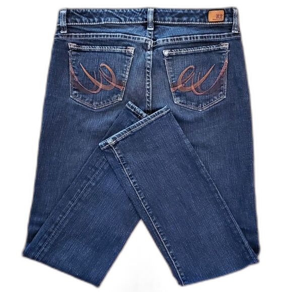 X2 Quality Denim Women Low Rise Straight Leg Jeans Dark Blue Regular 4 - Picture 2 of 8